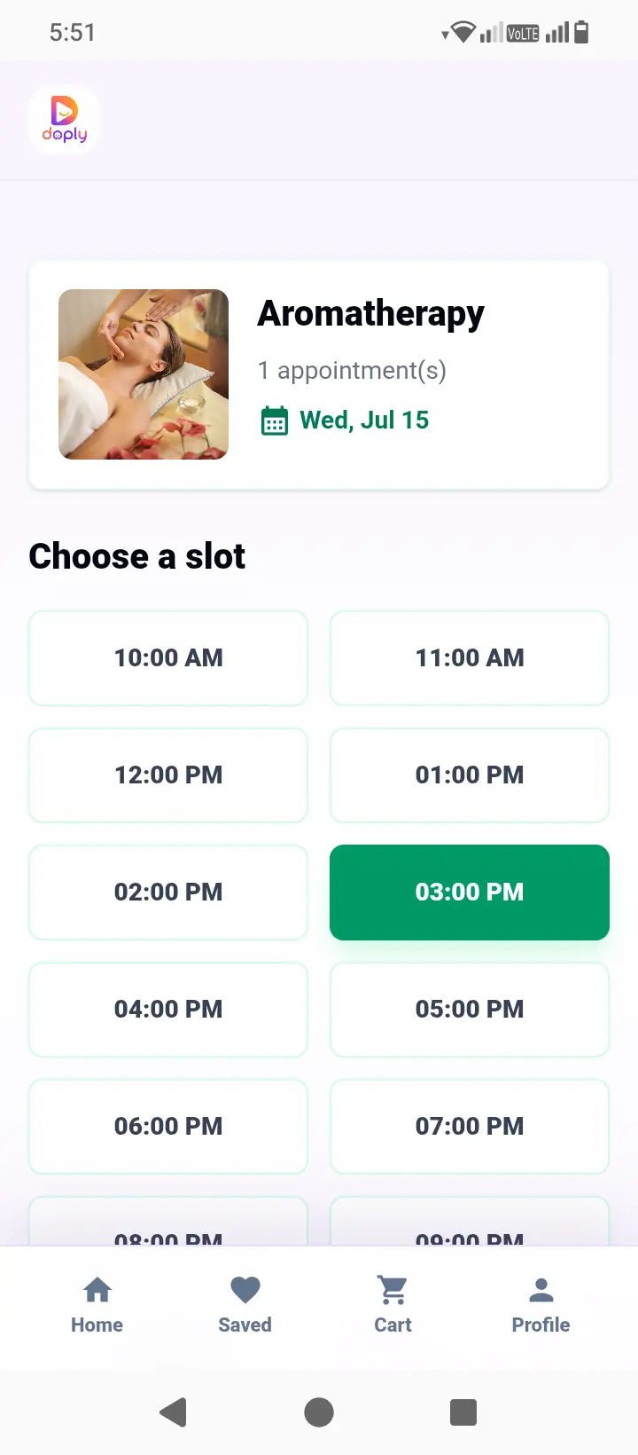 Wellness appointment slot selection
